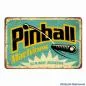 Preview: Blechschild Pinball Machines Game Room, Design 1