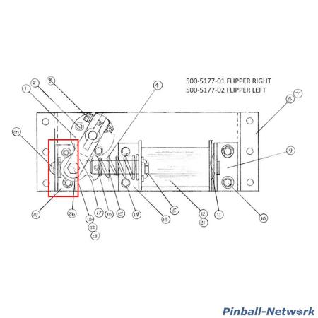 Anschlagwinkel Data East / Stern 535-5939-00