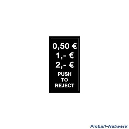 Münzeinwurfschild Euro