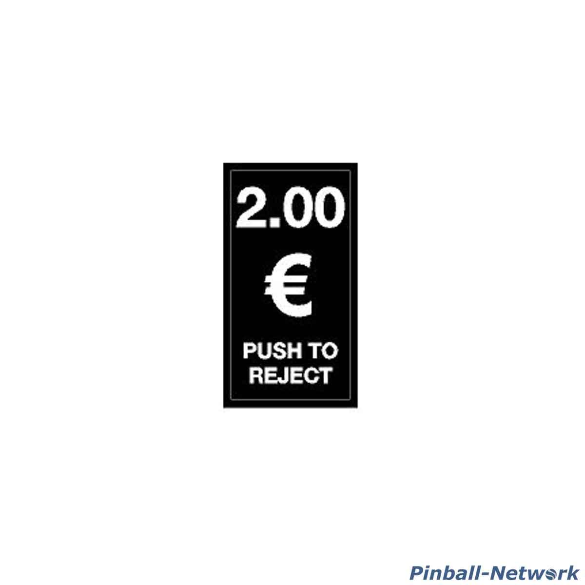 Münzeinwurfschild 2 Euro