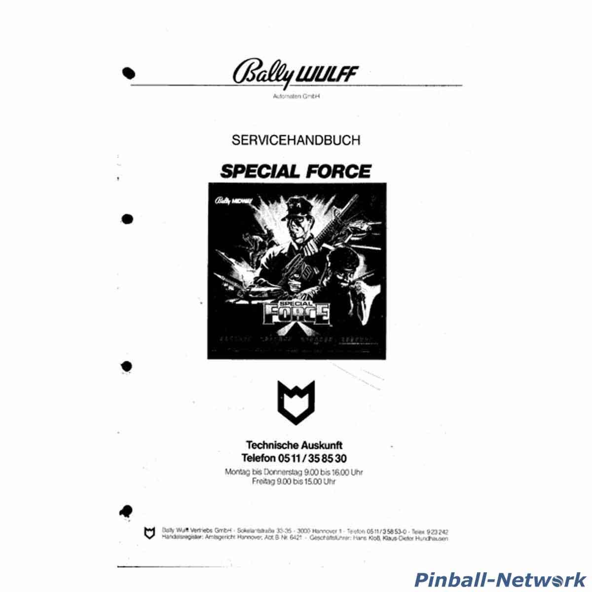 Special Force Servicehandbuch, Original