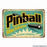 Blechschild Pinball Machines Game Room, Design 1
