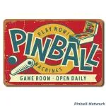 Blechschild Pinball Machines Game Room, Design 2