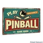 Blechschild Pinball Machines Game Room, Design 3