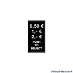 Münzeinwurfschild Euro