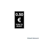 Münzeinwurfschild 50 Cent Aktion